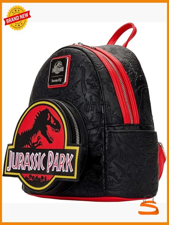 Double Strap Mini Backpack Faux Leather Dinosaur Egg Zipper